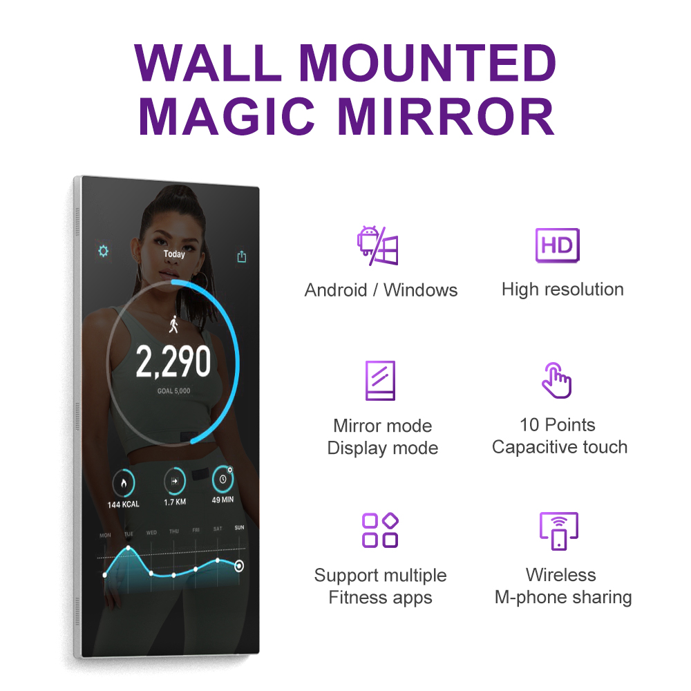 Wall Mounted Interactive Mirro - Yoga Fitness App recension och pris