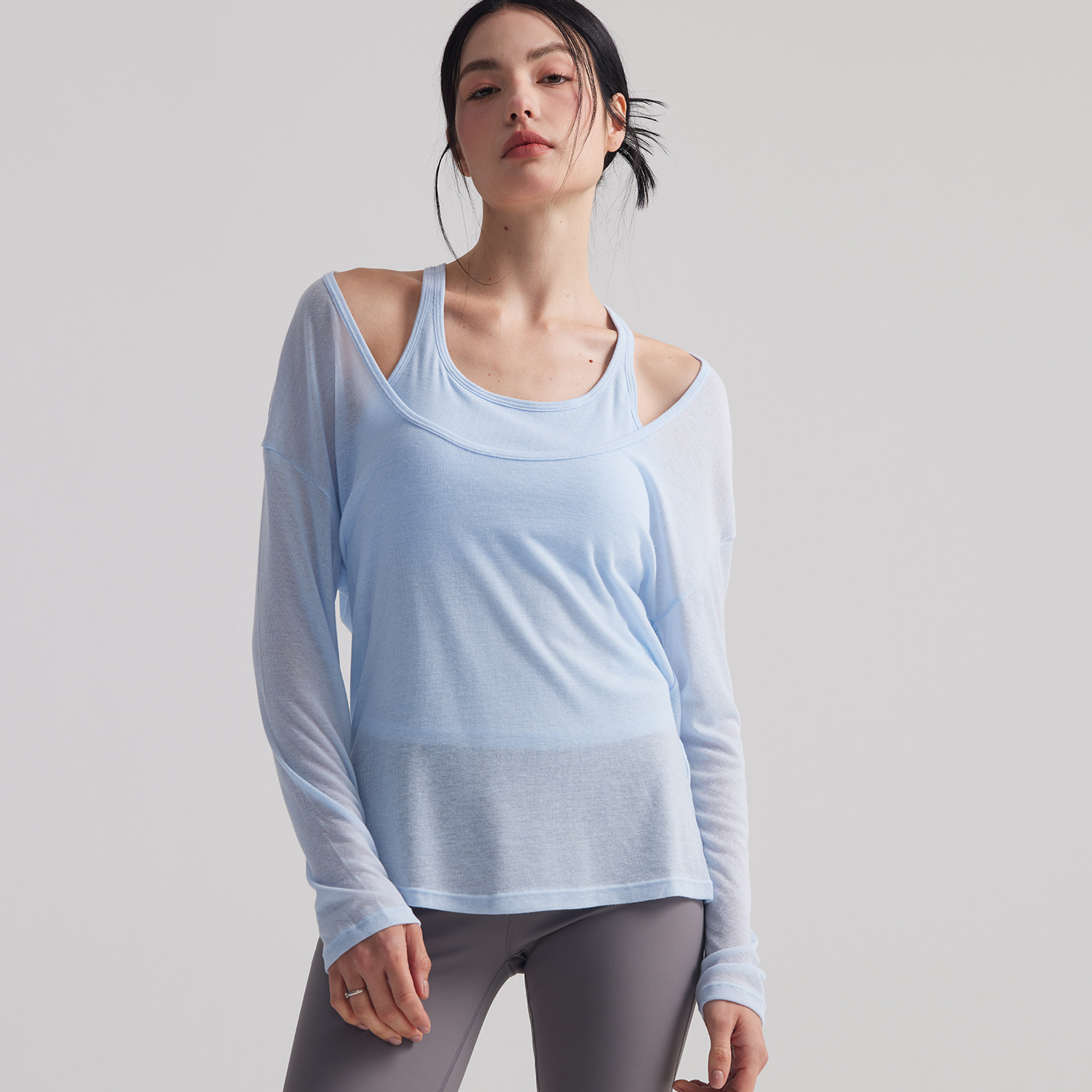 Women Loose Semi Sheer Long Sl - Yoga Fitness Outfit recension och pris