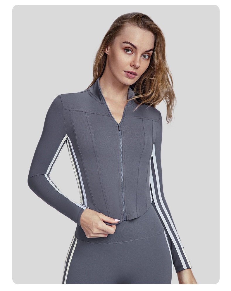 Women Striped Fall Workout Set - Yoga Fitness Outfit recension och pris